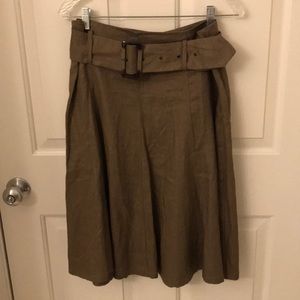 Belted linen skirt